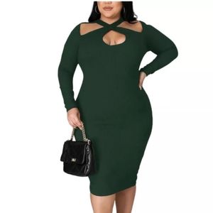 Green Swater Plus Size Bodycon Dress